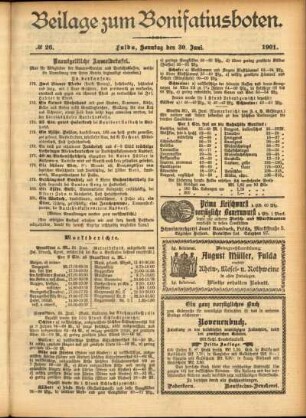 Zweite Ausgabe vom Sonntag, den 30. Juni 1901.
