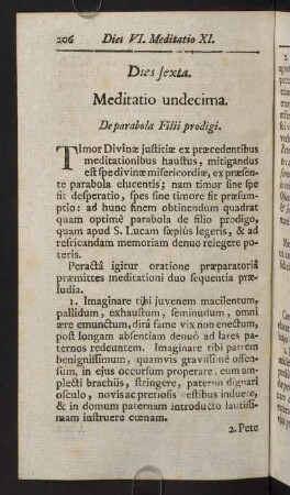 206-225, Dies sexta. Meditatio undecima. De parabola Filii prodigi