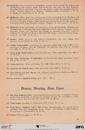 Bronze, Messing, Zinn, Eisen (Nr. 293 - 336)