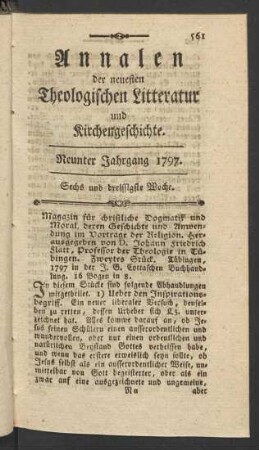 Sechs und dreissigste Woche