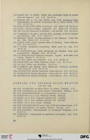 Gemälde und Graphik neuer Meister (Nr. 629-722)