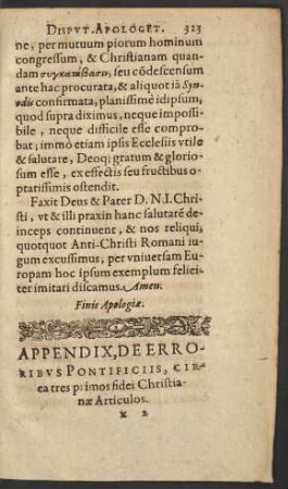 Appendix, De Errorribus Pontificiis, Circa tres primos fidei Christianae Articulos.