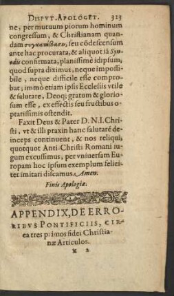 Appendix, De Errorribus Pontificiis, Circa tres primos fidei Christianae Articulos.