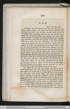 S. an G. Berlin, 30. Mai 1829.