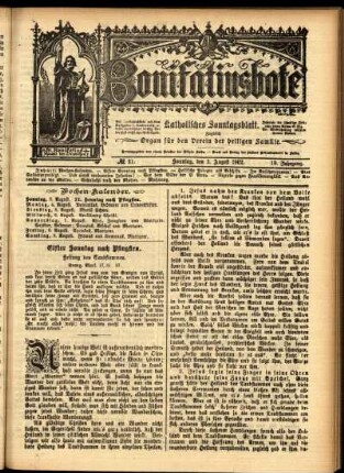 Erste Ausgabe vom Sonntag, den 03. August 1902.