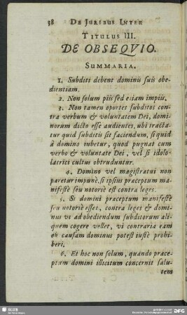 Titulus III. De Obsequio