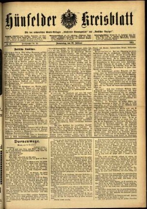 Ausgabe vom Donnerstag, den 20. Februar 1913.