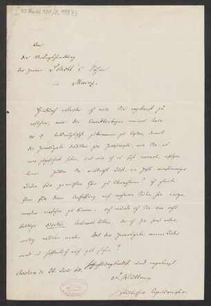 Brief an B. Schott's Söhne : 22.07.1860