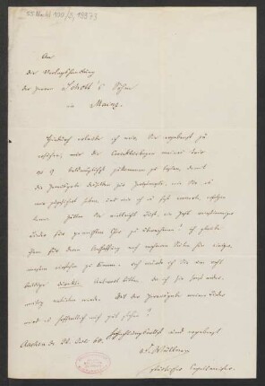 Brief an B. Schott's Söhne : 22.07.1860