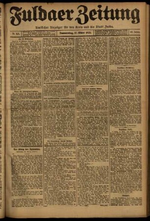 Erste Ausgabe vom Donnerstag, den 17. März 1921.