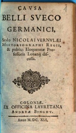 Causa belli Sveco Germanici
