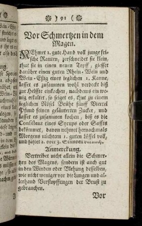 Vor Schmertzen in dem Magen