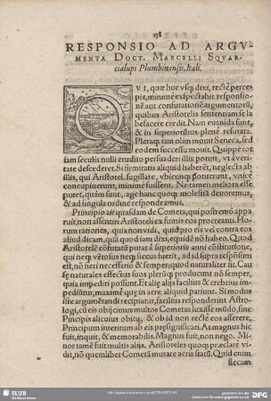 Responsion Ad Argumenta Doct. Marcelli Squarcialupi Plumbinensis, Itali.