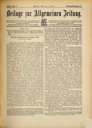 Allgemeine Zeitung. Beilage zur Allgemeinen Zeitung. 1895,1/3
