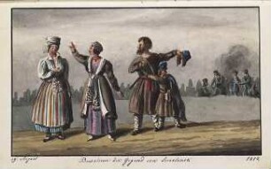'Bewohner der Gegend von Smolensk' Aquarell; Rückseitenvermerk: 'nach Faber'
