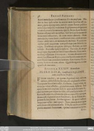 Epistola XXXIV. Bruxellam. Petro Rosae, Consiliario Regio, Consilii iam Sanctioris Praesidi.