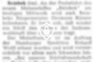 "Reinbek" auf Probefahrt
