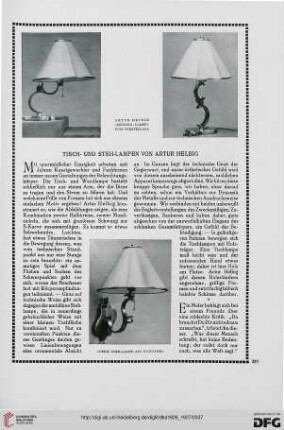 Tisch- und Steh-Lampen von Artur Helbig