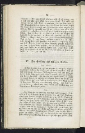 VI. Die Stellung auf heiligem Boden.