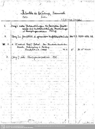 Buerkle de la Camp, Heinrich