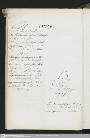 XVII., 10. März 1857