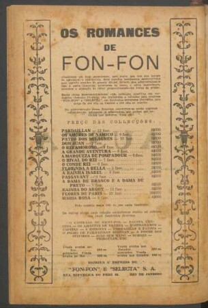 Os romances de Fon-Fon
