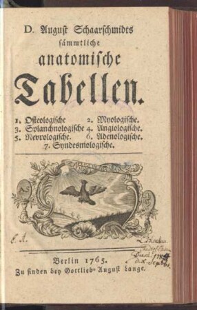3: D. August Schaarschmidts sämmtliche anatomische Tabellen, 3. : /, Splanchnologische Tabellen