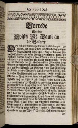 Vorrede Uber die Epistel St. Pauli an die Galater.
