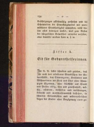 Ziffer 3. Eid für Geburtshelferinnen