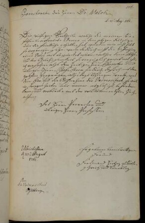 Gnadenbekundung von Ferdinand Herzog von Braunschweig-Lüneburg anlässlich der Glückwünsche der Universität zu seinem Sieg.