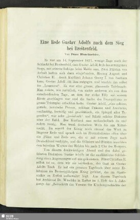 Eine Rede Gustav Adolfs nach dem Sieg bei Breitenfeld