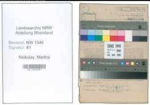 Entnazifizierung Martha Nickolay , geb. 18.08.1905 (Lehrerin)