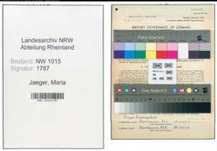 Entnazifizierung Maria Jaeger , geb. 11.08.1893 (Lehrerin)