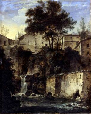 Südliche Landschaft mit Wasserfall