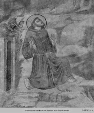 Wanddekoration : Stigmatisation des Heiligen Franziskus (oberes Register)