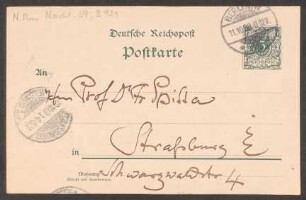 Postkarte an Friedrich Spitta : 11.10.1898