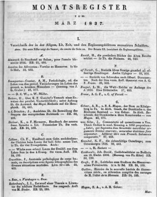 Monatsregister März