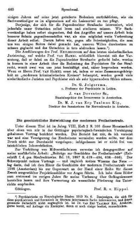 440-444, III. Kurze Mitteilungen