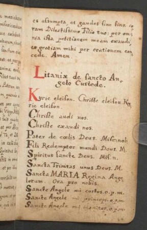 Litaniae de sancto Angelo Custode.