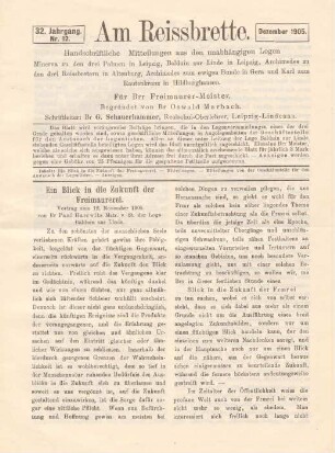 Nr. 12. Dezember 1905.