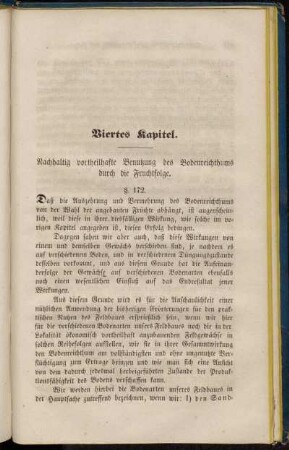 Viertes Kapitel. Nachhaltig vortheilhafte Benutzung des Bodenreichthums durch die Fruchtfolge.