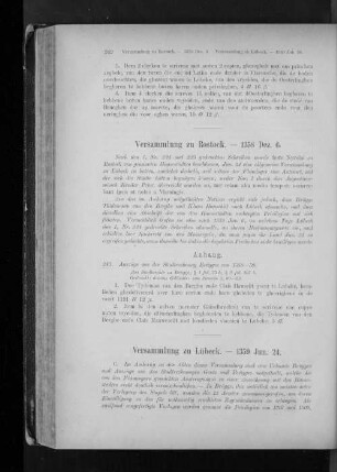 Versammlung zu Rostock. - 1358 Dez. 6.