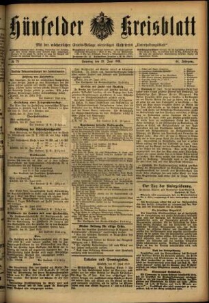 Ausgabe vom Samstag, den 28. Juni 1919.