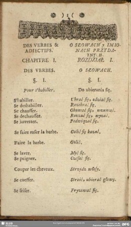 Chapitre I. Des Verbes