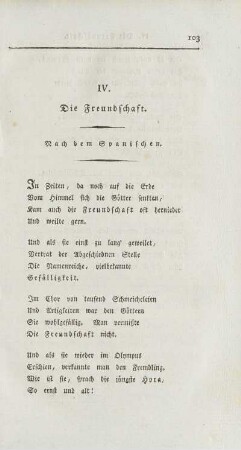 IV. Die Freundschaft