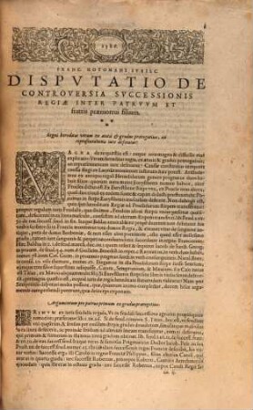 Disputatio de Controversia successionis Regiae inter Patruum et Fratris praemortui Filium ...