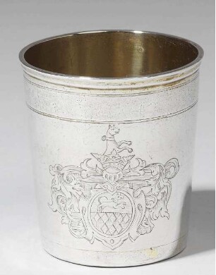 Siberner Becher mit dem Wappen des Trierer Hochgerichtsschöffen Ludwig Matthias