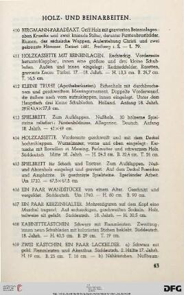 Holz- und Beinarbeiten (Nr. 410-429)