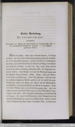 Dritte Vorlesung. Die atmosphärische Luft (Fortsetzung.)