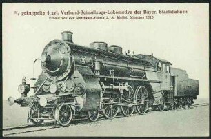 3/6 gekuppelte 4 zylinder. Verbund- Schnellzugs - Lokomotive der Bayer. Staatsbahnen.
